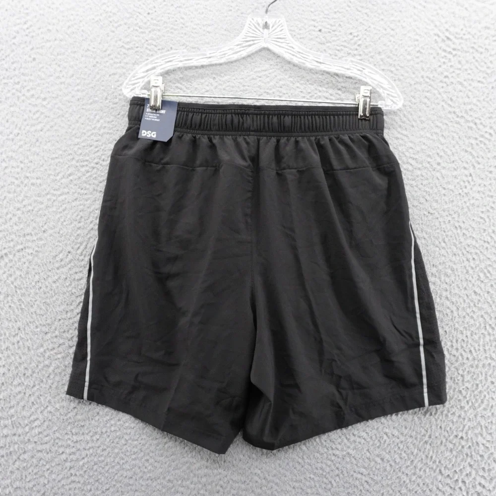DSG Mens Stride Run Short 7 Inch Pure Black Athletic Training Medium NEW